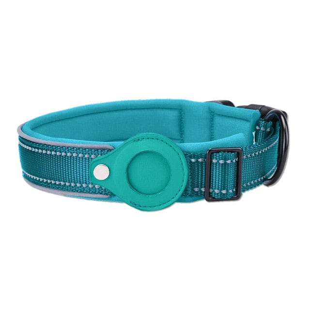 Blue apple airtag anti-lost waterproof pet collar - protective tracker