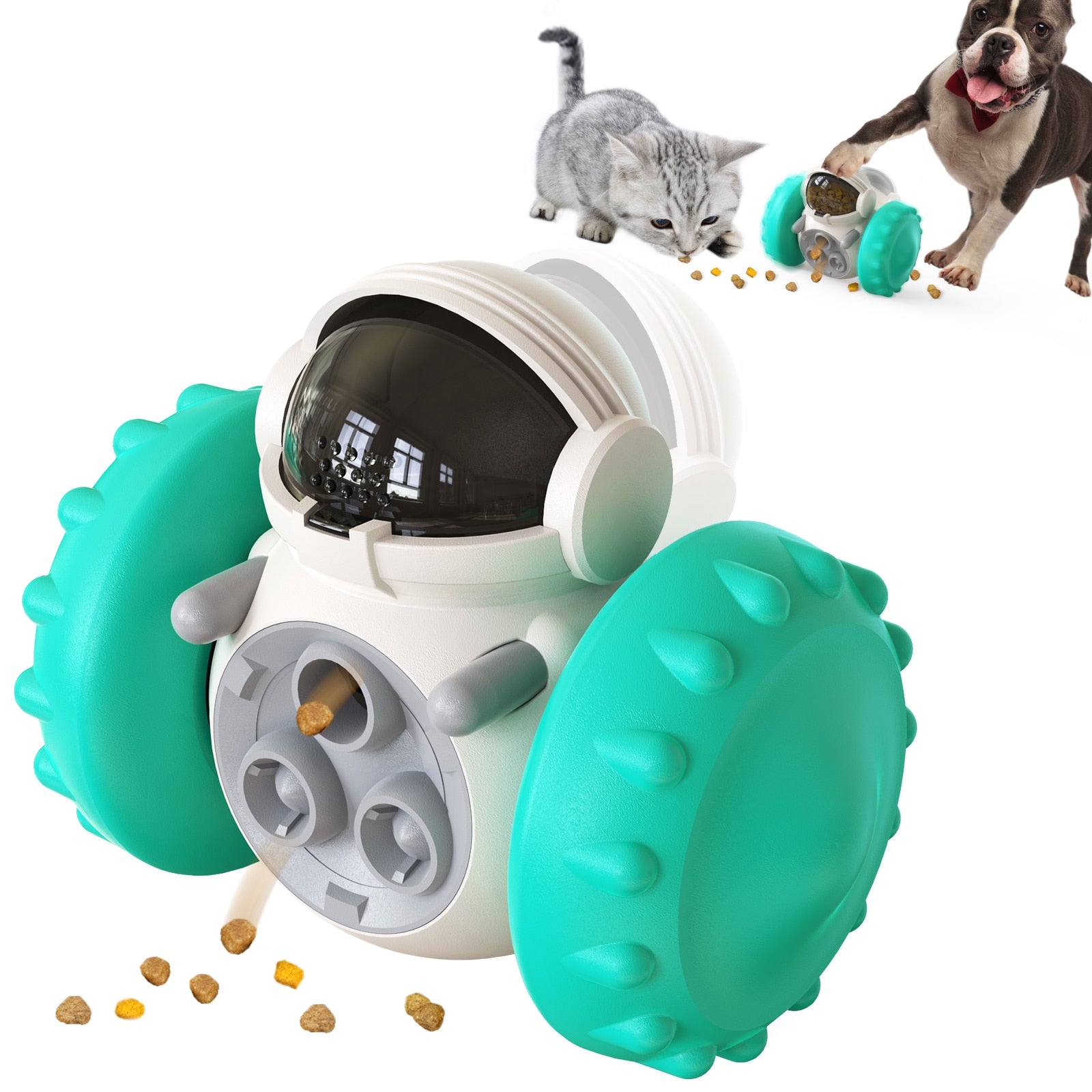 Blue Dog Tumbler Toy: IQ Boosting Slow Feeder & Food Dispenser for Dogs