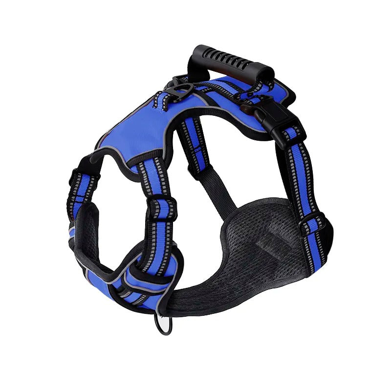 Blue Ultimate Comfort & Control. No-Pull Breathable & Reflective Harness