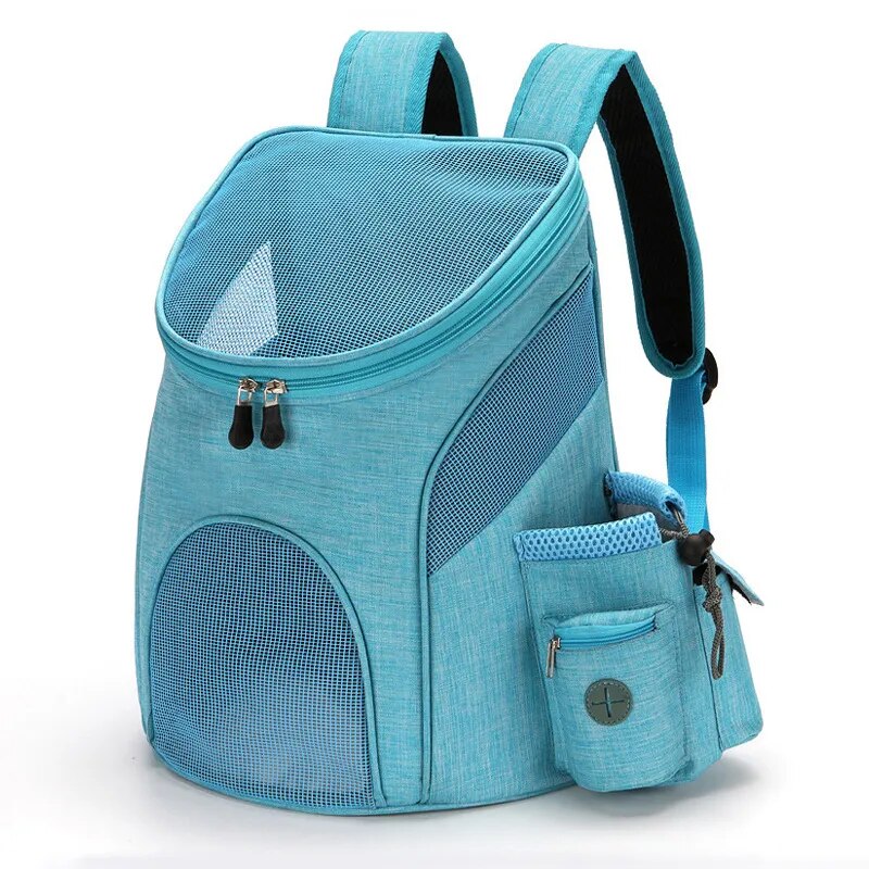 Blue Foldable & Breathable Mesh Dog Backpack