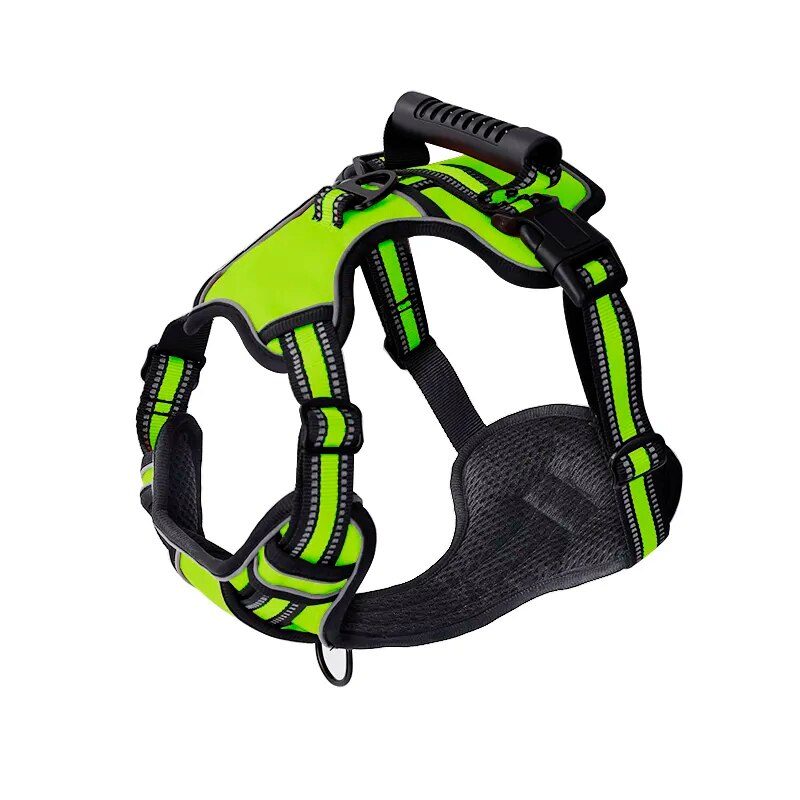 Green Ultimate Comfort & Control. No-Pull Breathable & Reflective Harness