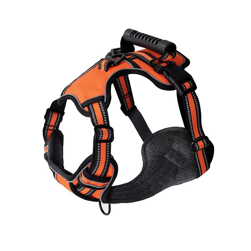 Orange Ultimate Comfort & Control. No-Pull Breathable & Reflective Harness