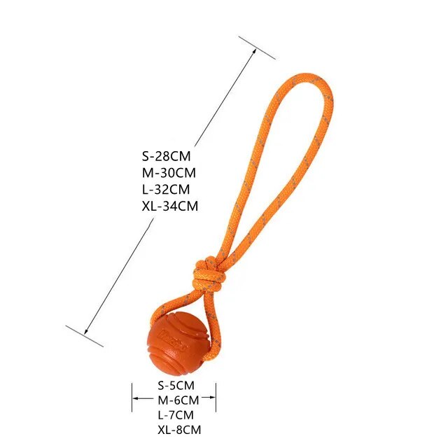 Orange Indestructible Chew & Bounce Dog Ball