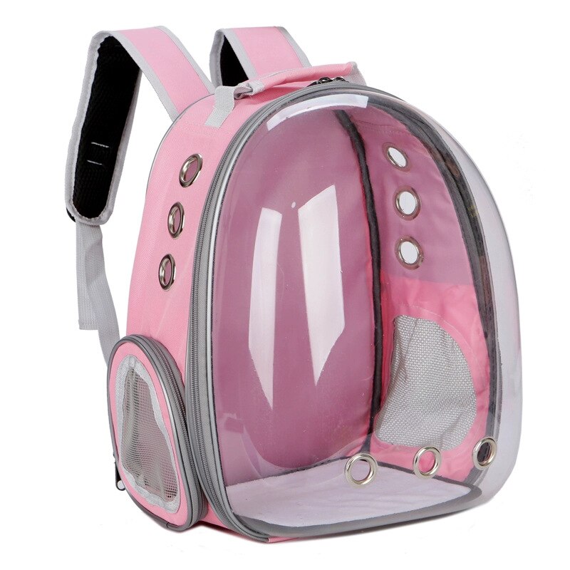 Pink transparent pet backpack