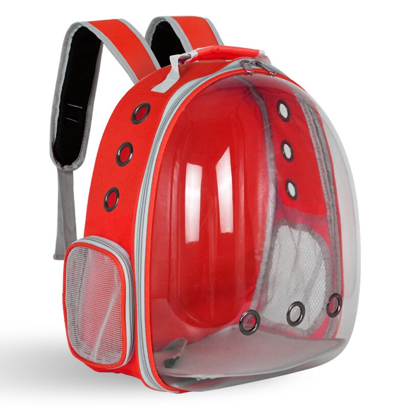 Red transparent pet backpack